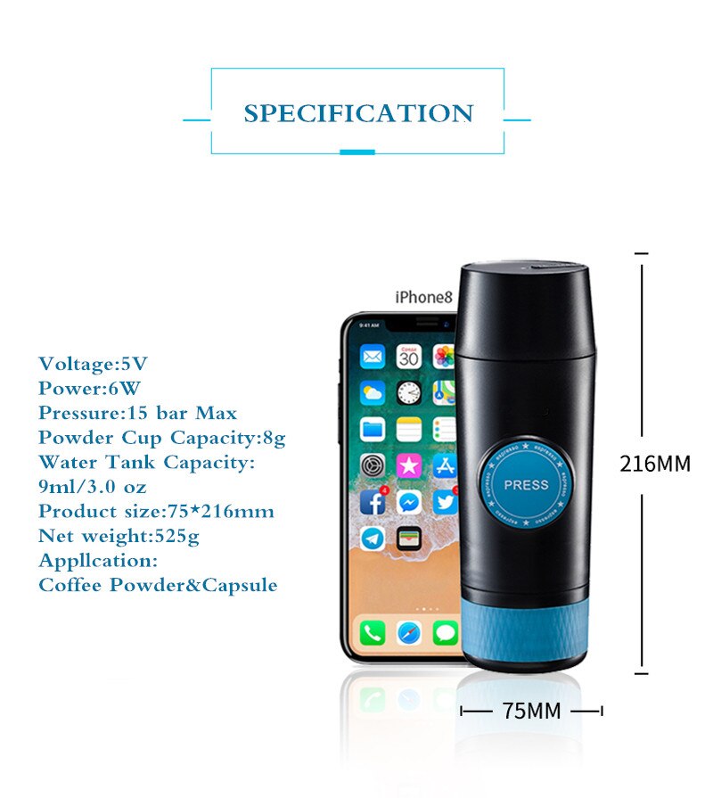 2 en 1 Capsule et moulu Mini expresso Portable cafetière Extraction chaude et froide USB électrique café en poudre faisant la Machine