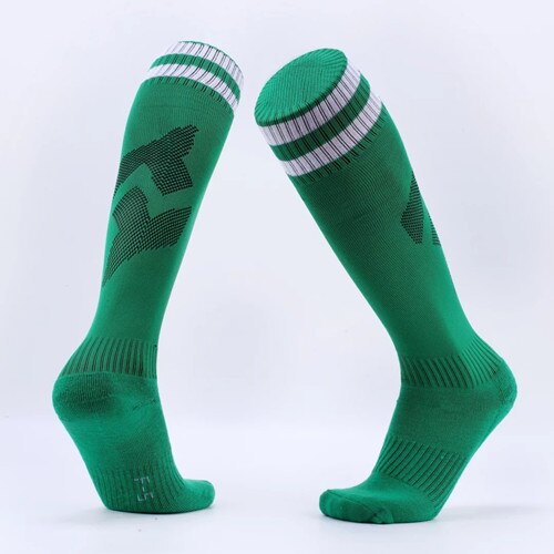 Kinder Erwachsene Fußball Socken Jungen Fußball kinder Oben Knie Plain Socken Lange Fußball Strümpfe Männer Über Knie Hohe Socken baseball: Grün / Kids size