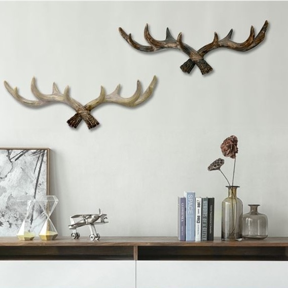 50cm*18cm Wall Hanger Rack Holder Antler Hook Hat Coat Bag Modern Nordic Deer Resin Decor Home Decoration Accessories