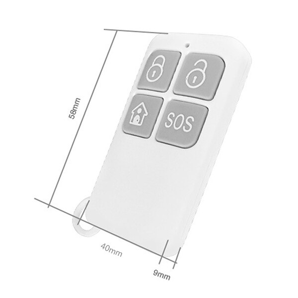 Smart Home Burglar Alarm Accessories 43hz Wireless Remote Control 4 Key Remote Control