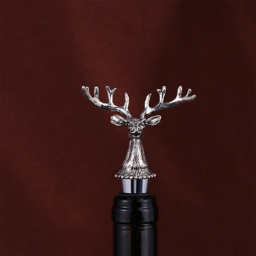 Wine Stopper Cork Simulated Animal Bottle Plug Beverage Stoppers for Bar Party Restaurant (Elk)