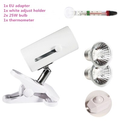 25w uva&uvb lampe uv-lampe til skildpadder fylde lys calciumforsyning uvb-lampe uvb 3.0 lamper til krybdyr et sæt: Juster hvid 2 lampe