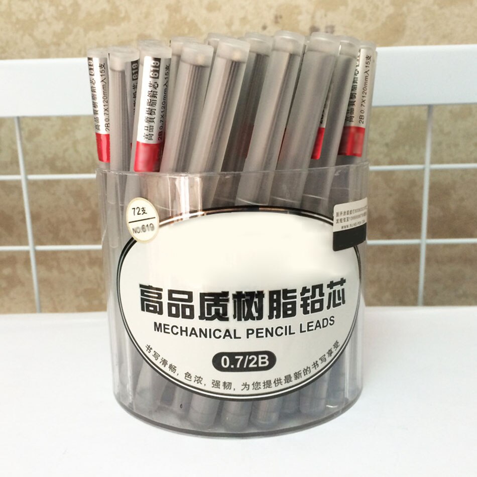 5Pcs 2B 0.7mm 0.5mm Automatic pencil mechanical pencil lead premium anti-cracking pencil refill School Office