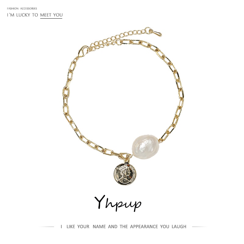 Yhpup naturel perles Portrait chaîne Bracelet Bracelet été bijoux pour femmes à la bijoux accessoires