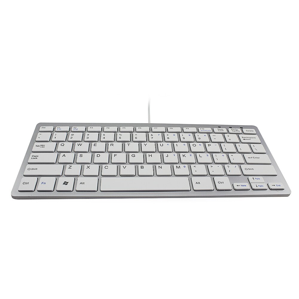 Ultratyndt nøgler kablet mini usb tyndt pc -tastatur bærbart engelsk til pc apple mac laptop stationær computer – Grandado