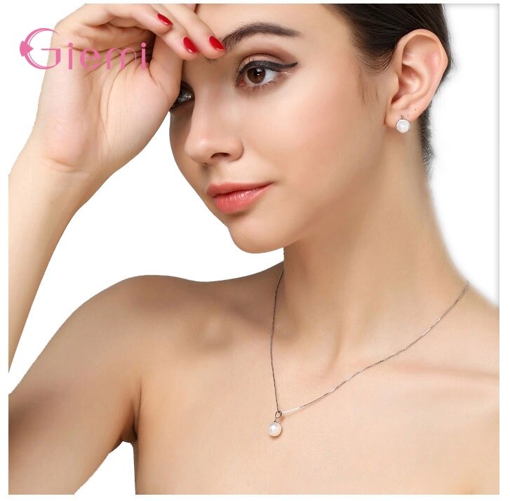 High Class Pearl Earrings Necklaces Original 925 Sterling Silver Party Women Jewelry Sets Buy 1 Get 2 free