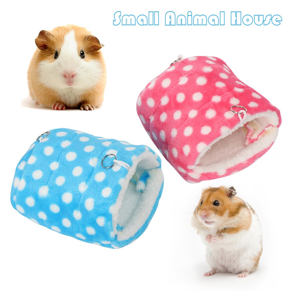 Mini dyr vinter varmt hus dejligt kæledyr kat hund kanin bur blød hamster pude seng rede plys blød guinea lille dyrehus