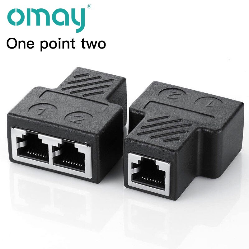 1 To 2 RJ45 Coupler Connector Cat6 LAN Ethernet Adapter Plug Network Extender Extension Cable for Female to Female