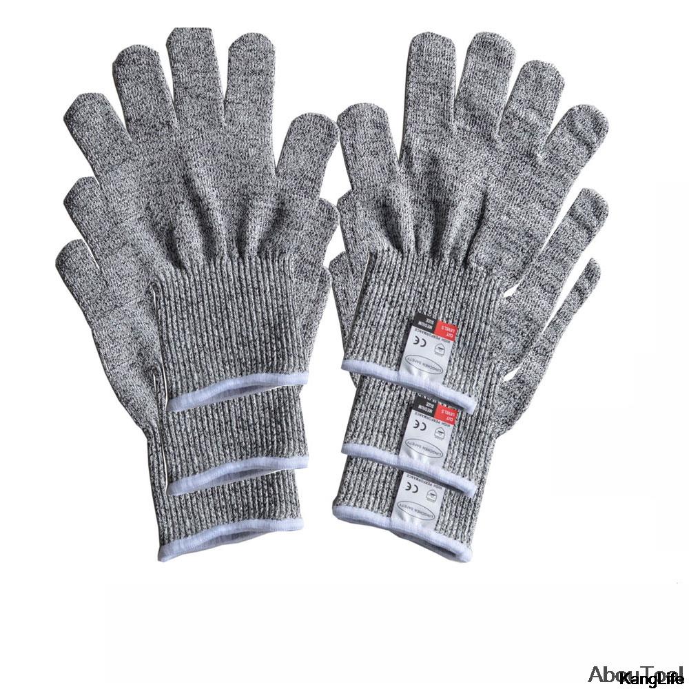 Corte luvas resistentes corte à prova luvas kithchen jardim acessórios de trabalho anti-corte nível 5 luvas de trabalho de segurança hppe en388: 3pairs / XL