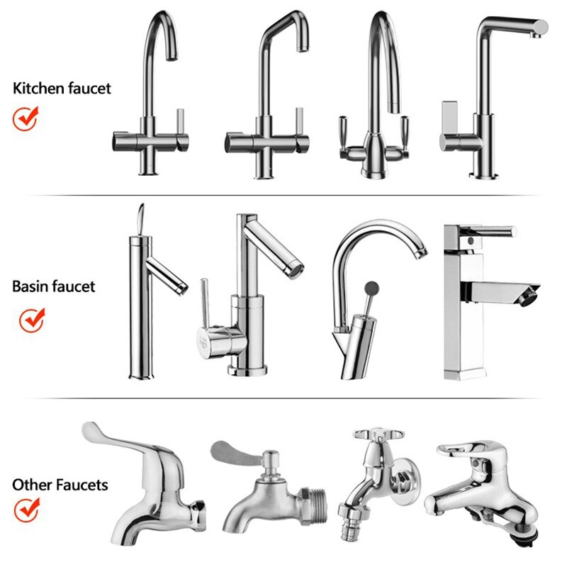 Buse de robinet de cuisine, pulvérisateur de brumisateur, buse d'économie d'eau, tête de filtre de robinet ajustable à 360 degrés, buse de robinet, connecteur Fauc