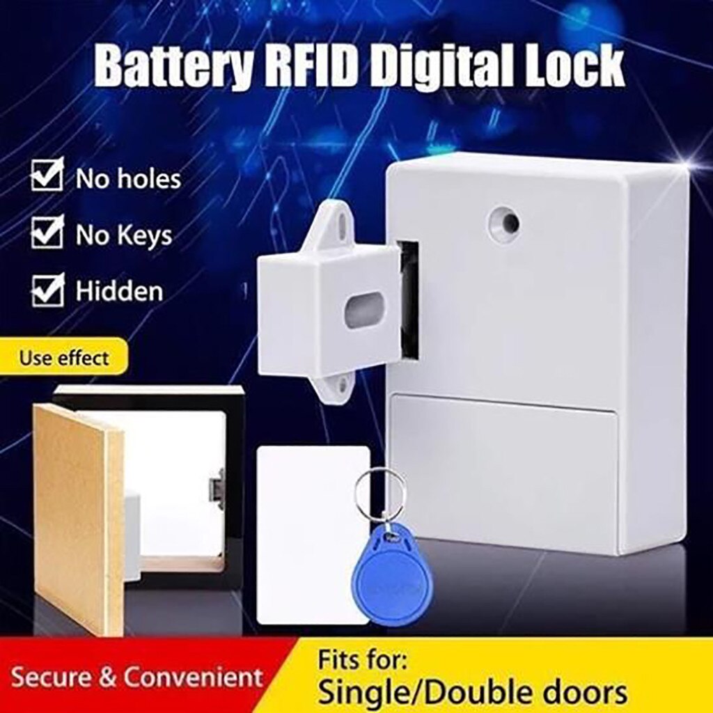 Cerradura oculta Invisible anti RFID con Sensor inteligente de apertura libre, armario guardarropa cajón del Gabinete zapatero, cerradura electrónica para puerta # N
