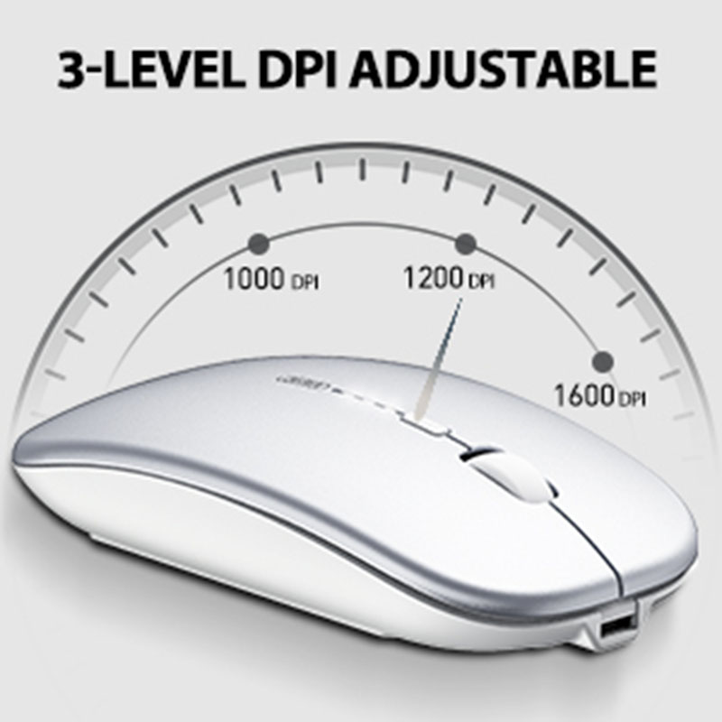 INPHIC M1P wiederaufladbare kabellose Maus [Energie Anzeige erweitert Auflage] Sekretariat hell Klang Laptop Heimat 2,4 G ultradünn tragbar