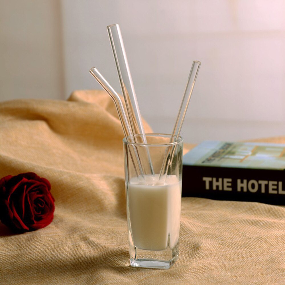 Big Extra Wide Straw Smoothie Glass Straws Reusable Long Drinking Straws For Smoothie Milkshakes Bubble Cocktail Fat Straws