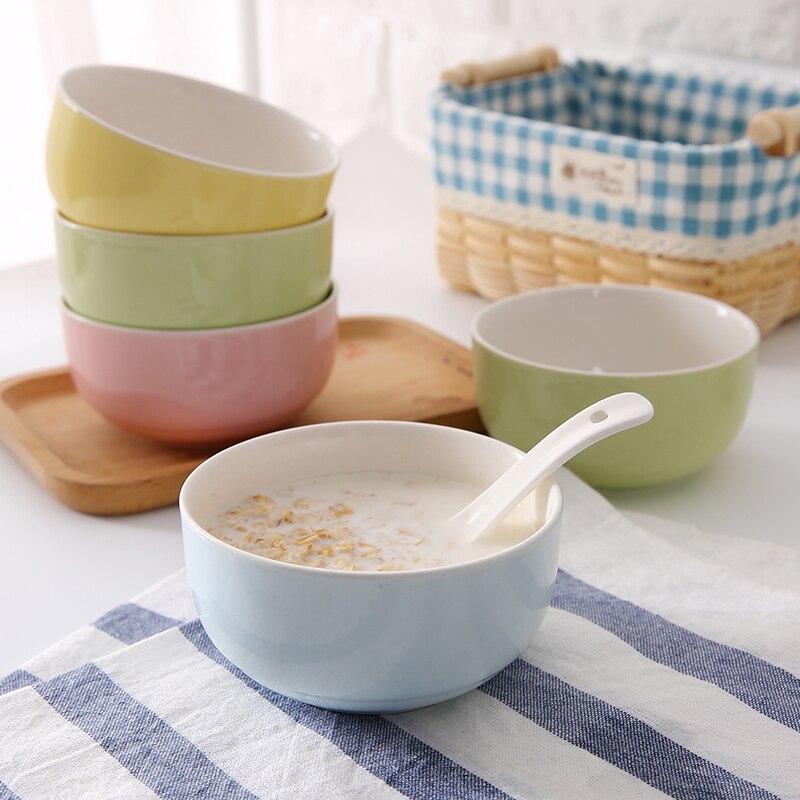 Ceramic bowl set home eating bowl Japanese rice bowl 4 set small dining ceramic bowl bone china soup bowl