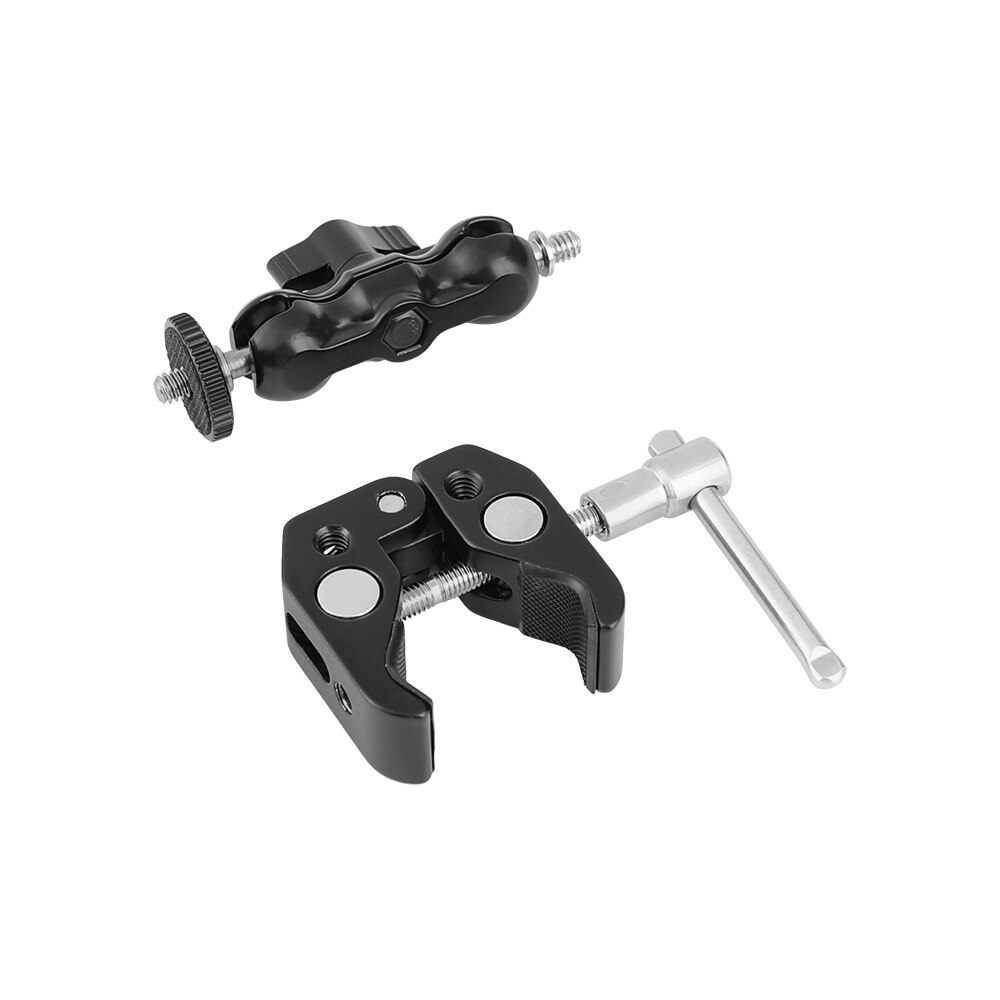 HDRIG Magic Friction Arm Super Clamp Crab Pliers Clip with Versatile 1/4"-20 Mini Ball Head for DSLR Camera Studio Microphone