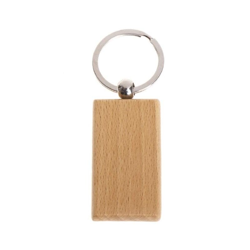 100 Blank Houten Houten Sleutelhanger Diy Houten Sleutelhanger Key Tag Anti-Verloren Hout Accessoires (Mixed)