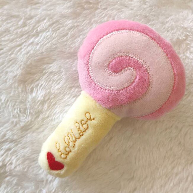 PT007 Chew Play Toys Cute Pet Squeaky Puppy Chew Squeaker Quack Sound Doll Toy Simulation Donut Pet Supplies Dog Toys: PT002-pink