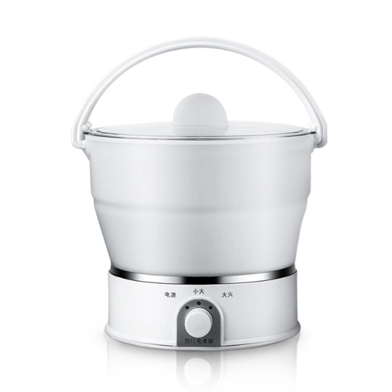 Olla de cocina de silicona de grado alimenticio plegable de 1l olla de cocina portátil Mini olla Cocina eléctrica de viaje: a