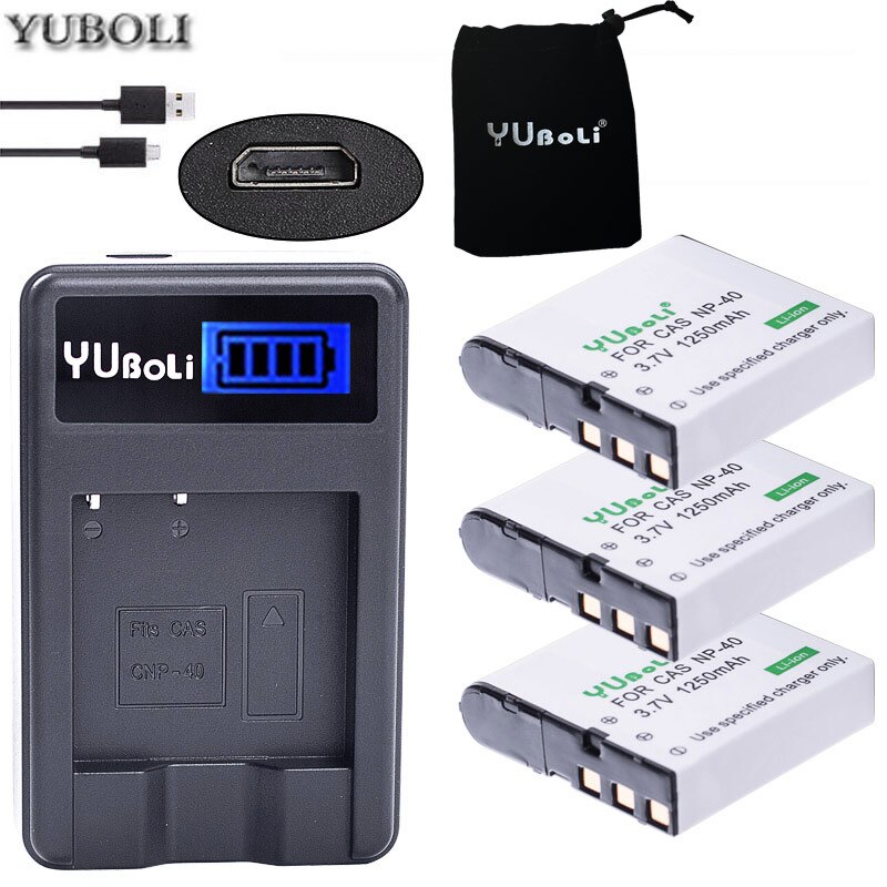 bateria NP 40 NP-40 NP40 Camera Battery Pack for Casio EX-Z30/Z40/Z50/Z55/Z57/Z750 EX-P505/P600/P700 PM200: charger and 3battery