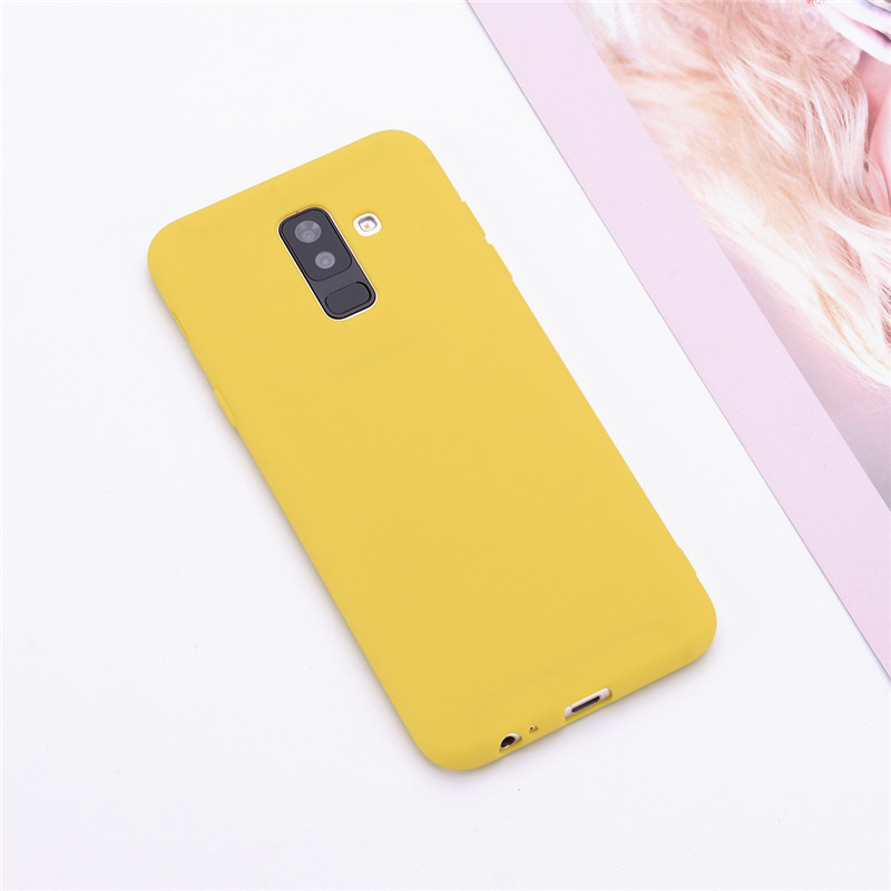 Silicone Case For Samsung Galaxy A6 case SM A600 A600F Candy Soft Case For Samsung A6 Plus cover A605 A605F funda: For A6 2018 / Yellow