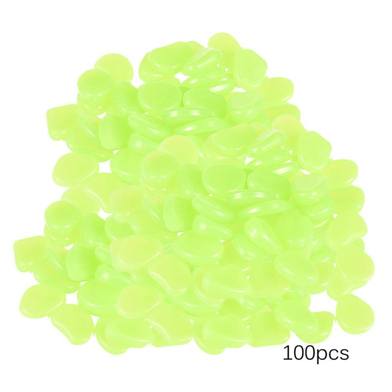 100 stuks tuindecoratie lichtgevende stenen lichtgevende decoratieve kiezels buiten visdecoratie kiezelstenen aquarium: Geel
