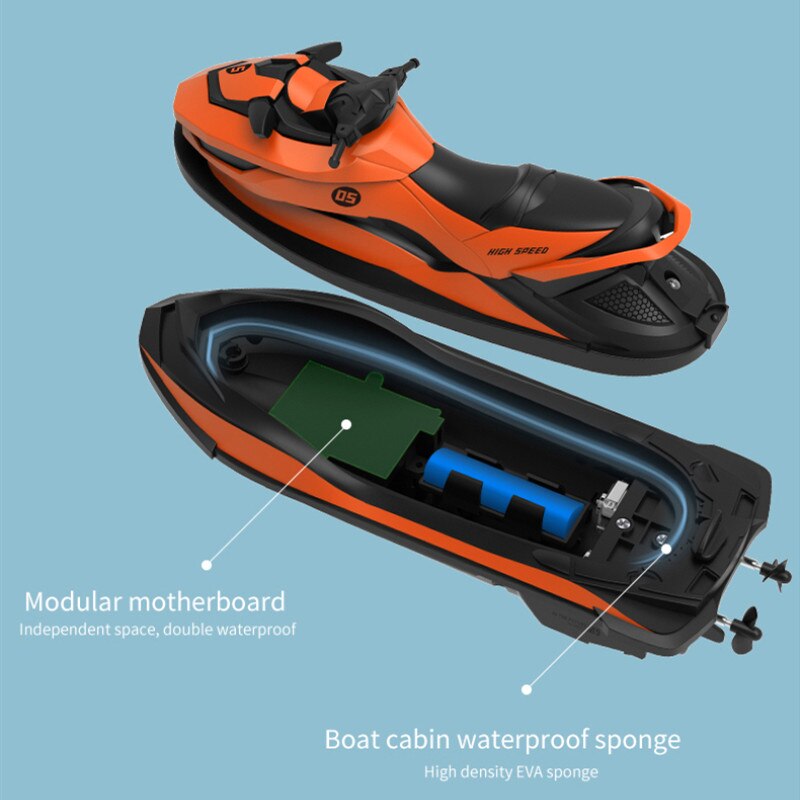 2.4g høyhastighets motorbåt 20 minutter dual power fjernkontroll rc speedbåt sommer vann lek rc båt leke vanntett motor leketøy