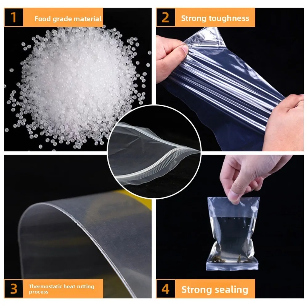 Genomskinliga påsar handväskor plast genomskinliga påsar förvaringsorganisatör vakuumförslutningspåsar vattentäta påsar ziplock hem trädgård