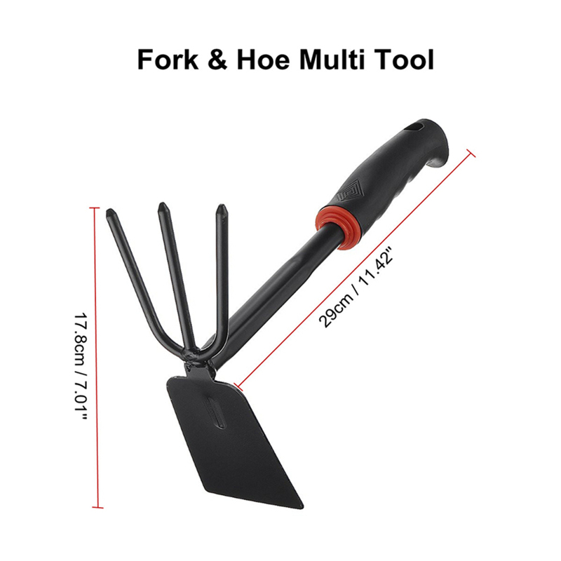 Durable Steel Hand Weeding Fork Transplanting Digging Tool Trowel Shovel Hoe 3/5 Pronged Rake for Garden Planting Hand Tool: E 1pc