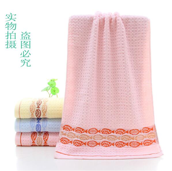 Toalla de jacquard de pez pequeño para niños, tejido 100% algodón, secado rápido, para el sudor