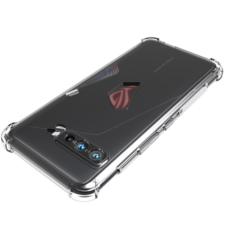 Transparante Telefoon Gevallen Voor Asus Rog Telefoon 3 Strix ZS661KS Case + Gehard Glas Zachte Gel Skin Protection Clear Silicon cover