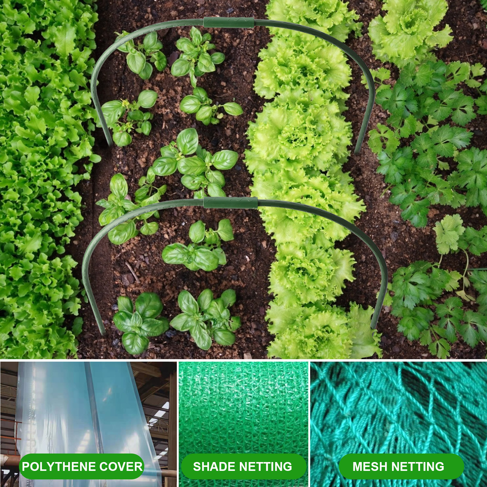 For Plants Row Cover Garden Hoops Sturdy 11 Mm Raised Beds Netting Portable Durable Planting Support Frame