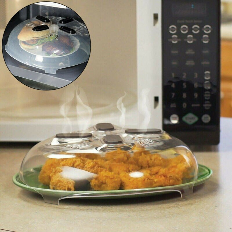 Microwave Plate Covers Steam Vent Lid Dish Food Splatter Home Kitchen Universal