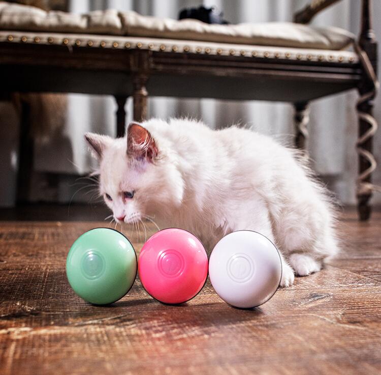 juguete para gatos luz LED bola libre carga USB juguete divertido gato inteligente bola rodante automática juguete de adiestramiento de gatos LED luminoso