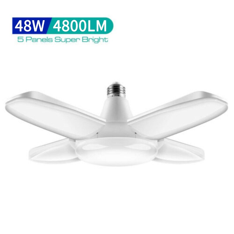 Plafoniera per box auto a portato luce calda bianca E27 base media 3800lm luce per box auto pieghevole 85-265V illuminazione interna per magazzino