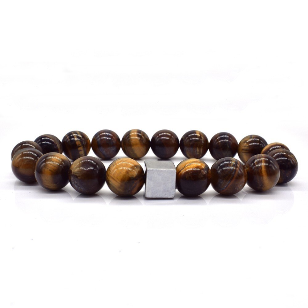 NAIQUBE Men Bracelet 10mm beads Bracelet FashionClassic Stone Beaded Charm Bracelets & Bangles For Men Jewelry: 2