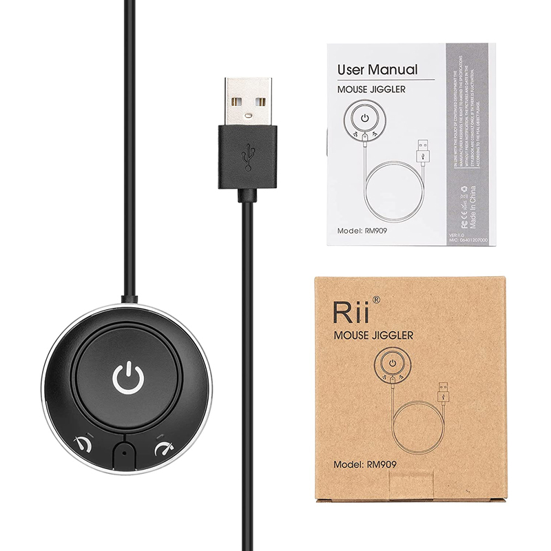 Rii RT909 Mouse Jiggler USB,Undetectable Mouse Mover with Random movement, On/Off Switch Keeps Computer Awake,Driver-Free