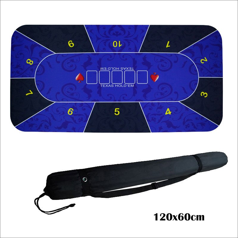 Tapis de Table de jeu de 1.2m, tissu de dessus de Table en caoutchouc, pour jeu de Poker Casino, Texas Hold'em Sic Bo, Blackjack, tapis de jeu: Texas Blue
