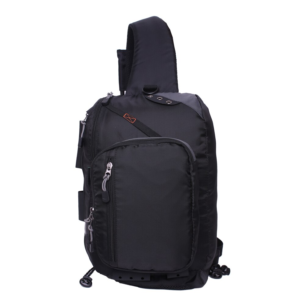 Kylebooker Schwarz Fliege Angeln Schlinge Rucksack Angelgerät Lagerung Brust Pack Schulter Tasche für Frische oder Salzwasser Angeln