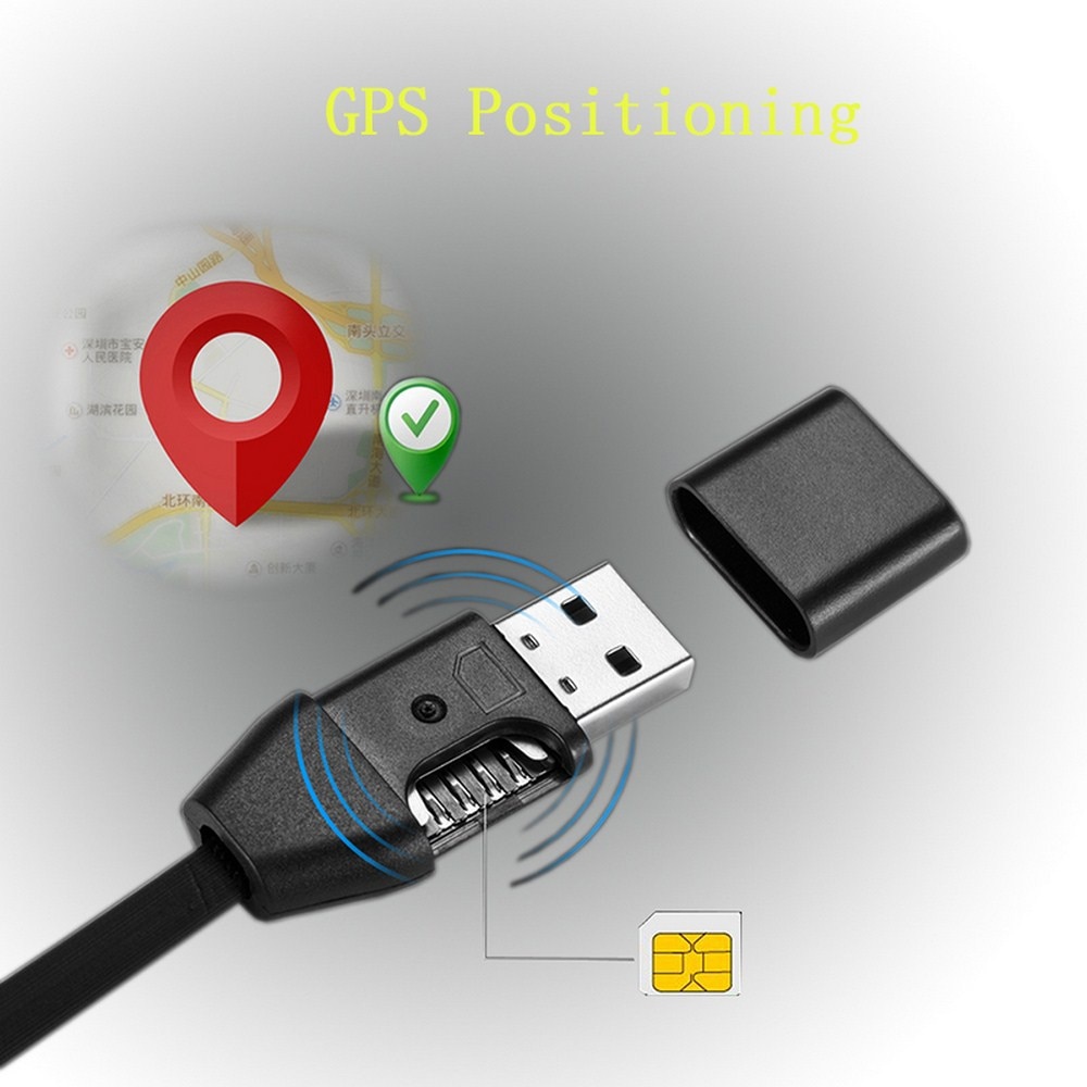 3 In 1 USB GPS Positie Lijn Tracking + GPS Kabel Locator + Opladen Data Transfer Cord Compatibel Met SIM kaart
