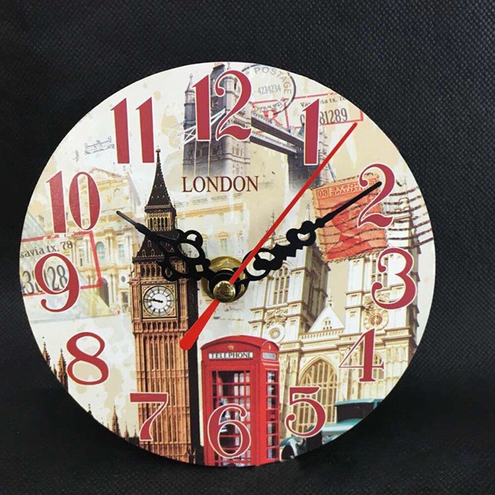 12cm Rustic Chic Shabby Office Kitchen Wooden Vintage Antique Timer Home Wall Clock