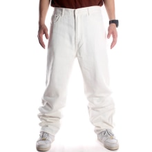 Jean Baggy en Denim pour homme, pantalon surdimensionné, couleur unie, blanc, droit, ample, style Hip hop, Skateboard, grande taille 44 46