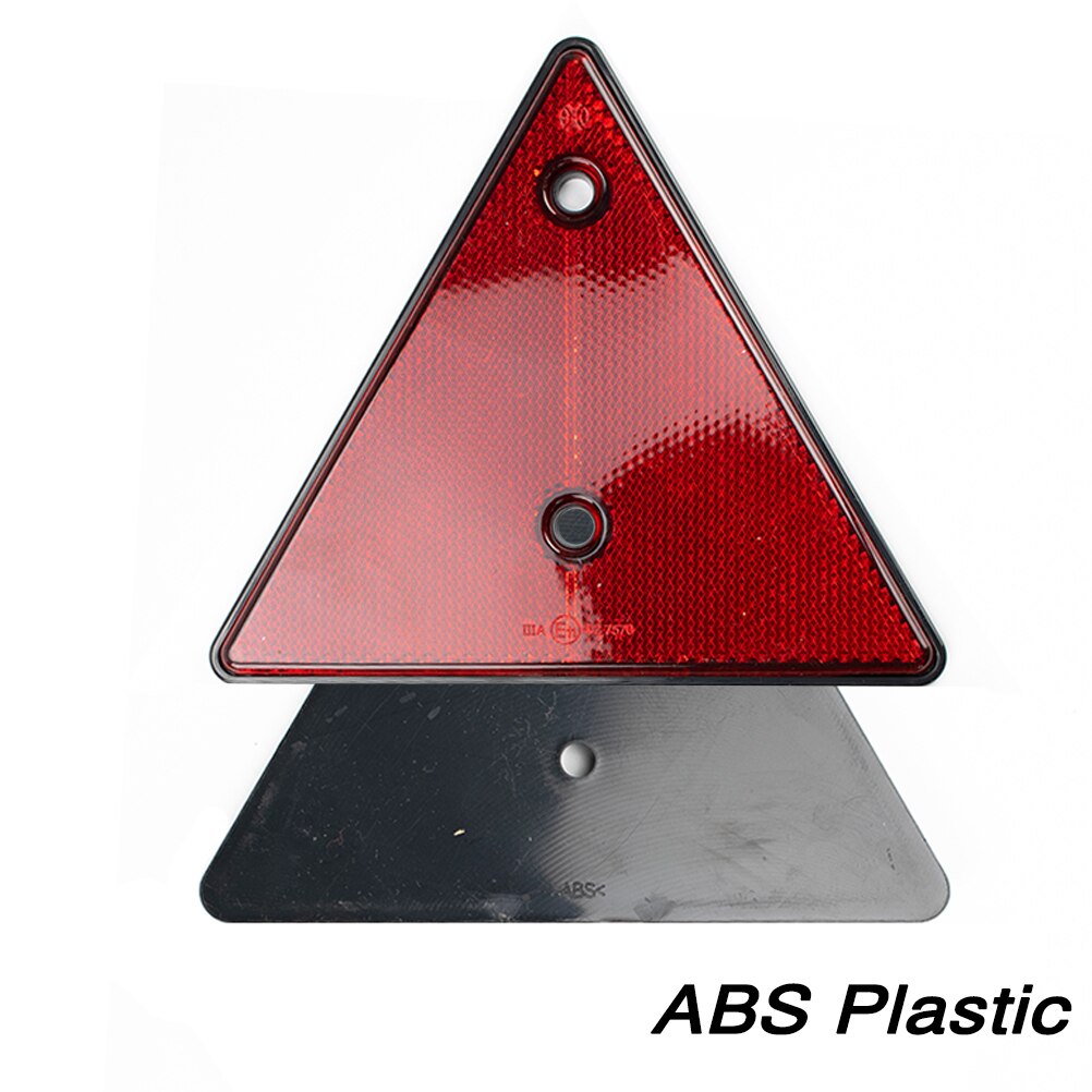 2X Triangle Reflector Red Reflective Triangular Safety Warning Reflectors for Trailer RV Camper Caravan Boat Lorry Truck Tractor