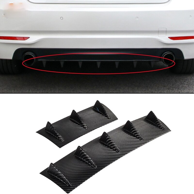 YOLU Rear Bumper Lip Diffuser Shark Fin Curved Type Spoiler Bumper Lip Diffuser Kit Car Spoiler