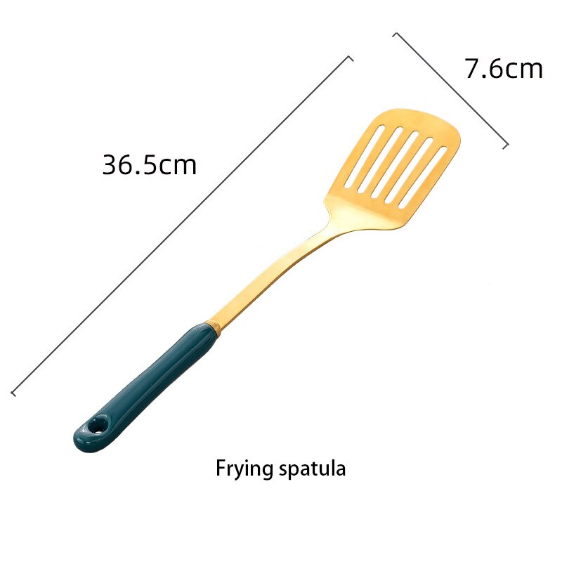 1pcs Green Porcelain Plate ceramic Dinner Plate Tableware Dinner Set Phnom Penh Exquisite Dinnerware Big Soup Ladle Leak Spoon: Leak slice