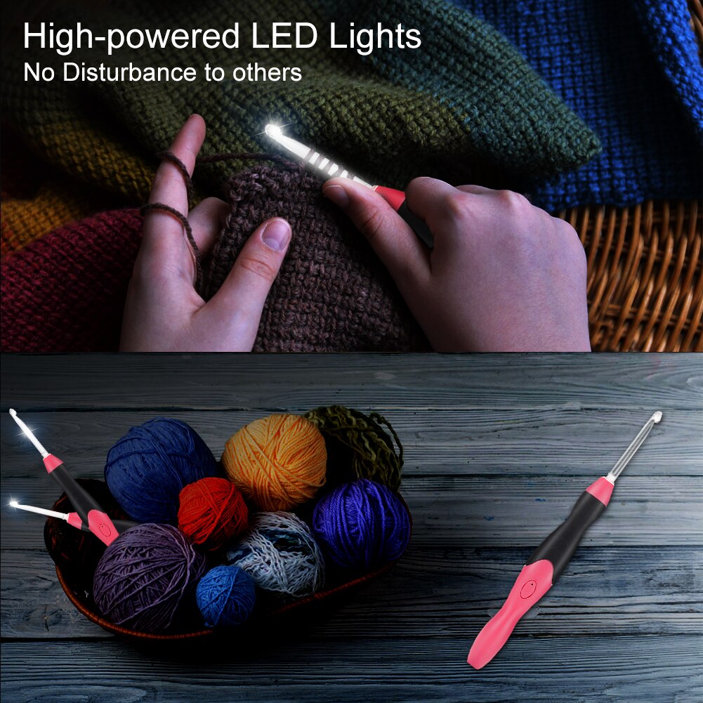 Crochets à Crochet lumineux, poignées ergonomiques... - Grandado