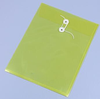 A4 File Document Button Closure Folder Bag PP Plastic Bags Waterproof Organizer Storage Stationery Punch Office School Supply: Yellow
