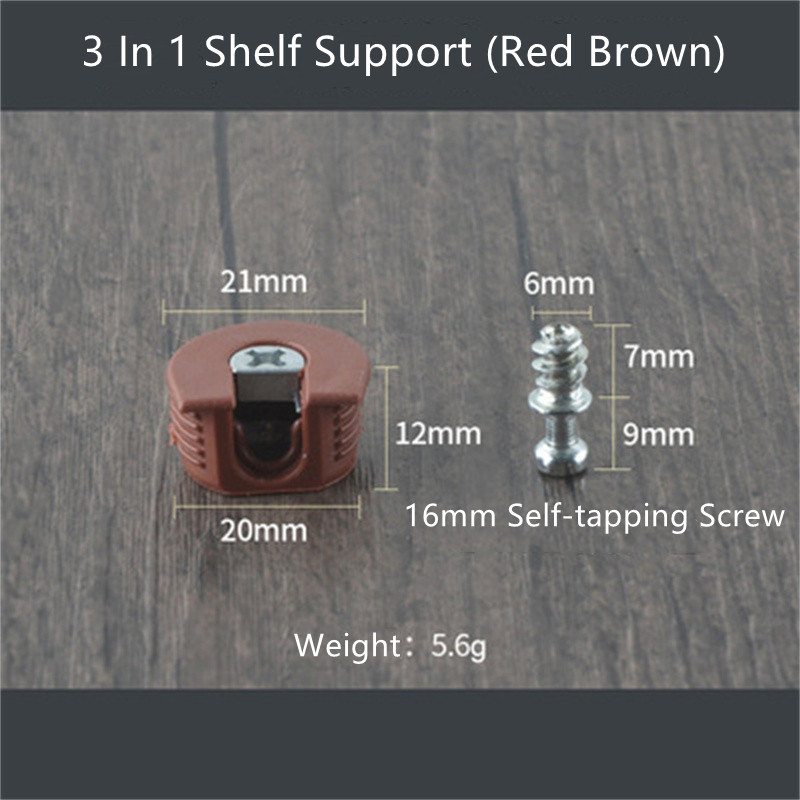 10 set möbelskåpskoppling rafix 3 in 1 konsol stiftpinnar plast zinklegering skarv hyllstöd beslag: Silver-