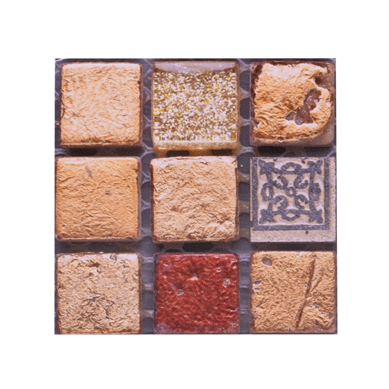 10Pcs 10*10cm 3D Self Adhesive Mosaic Tile Peel Sticker Kitchen Backsplash Bathroom Wall Tile Stickers Waterproof PVC Tiles: B15