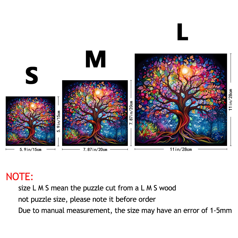 Adult Wooden Puzzle - Tree of Life - Unique Irregular Animal Shape Puzzle - for Teenagers and Adults