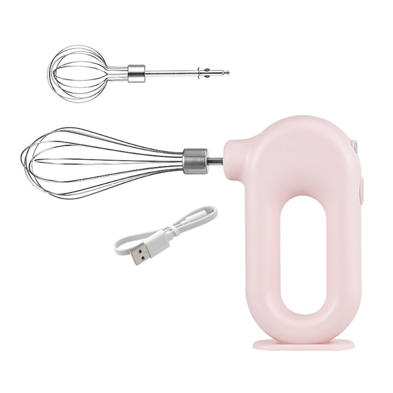Fouet électrique sans fil, Mini batteur d'œufs domestique, Machine à mélanger, Rechargeable à main, pour la cuisson de gâteaux: Rose